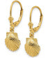 ფოტო #2 პროდუქტის Shell Leverback Drop Earrings in 14k Yellow Gold