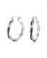 ფოტო #1 პროდუქტის Black White Cubic Zirconia Pave CZ Formal Fashion Romantic Love Knot Symbol Spiral Infinity Twist Big Hoop Earrings For Women Rhodium Plated Brass