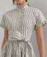 ფოტო #4 პროდუქტის Women's Striped Cotton Broadcloth Shirtdress