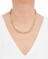 ფოტო #2 პროდუქტის Polished & Textured Link 18" Collar Necklace in 10k Gold