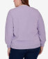 ფოტო #3 პროდუქტის Plus Size Classic Sherpa Floral Embroidered Sweater