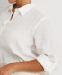 Фото #4 товара Plus Size Linen Roll-Tab Shirt