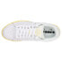 Фото #4 товара Diadora Game L Low Lace Up Womens White, Yellow Sneakers Casual Shoes 177635-C9