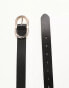 Фото #4 товара ASOS DESIGN waist and hip jeans belt with gold buckle in black - BLACK