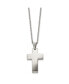 Stainless Steel Brushed Cross Pendant on a Cable Chain Necklace