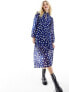 Фото #1 товара Wednesday's Girl tiered midaxi spot dress in blue