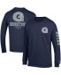 Фото #1 товара Men's Navy Georgetown Hoyas Team Stack Long Sleeve T-shirt