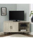 48" 2 Door Glass Shelf Corner TV Console