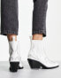 ASOS DESIGN Roxanne contrast stitch western in white