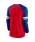 Men's Red, Royal New England Patriots Throwback Raglan Long Sleeve T-shirt