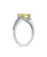 Фото #3 товара Кольцо Bling Jewelry Yellow 3CT AAA CZ Halo Square Cushion Cut Engagement