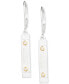 Sterling Silver & 18k Gold-Plated Vermeil Pavé Logo Drop Earrings