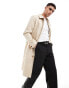 ASOS DESIGN trench coat in stone