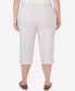 Фото #2 товара Plus Size Garden Party Stripe Clamdigger Capri Pants with Cuffed Hem