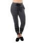 Фото #3 товара Women's Cotton Blend Jogger Pants with Contrast Ribbon Stripes