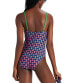 Фото #2 товара Kate Spade Womens Cinch Front Underwire One Piece Swimsuit - Patio Tile (M)
