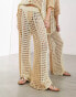 Фото #4 товара ASOS EDITION knitted wide leg trouser co-ord in tonal cream stripe