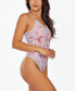 Women's 1Pc. Brushed Soft Teddy Lingerie Trimmed in Elegant lace