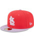 ფოტო #1 პროდუქტის Men's Red, Lavender St. Louis Cardinals Spring Color Two-Tone 59FIFTY Fitted Hat