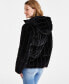 Juniors' Reversible Faux-Fur Quilted Coat