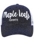 ფოტო #3 პროდუქტის Women's Navy, White Toronto Maple Leafs Encore MVP Trucker Snapback Hat