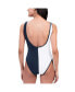 ფოტო #2 პროდუქტის Women's Navy/White Dallas Cowboys Last Stand One-Piece Swimsuit