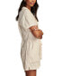 ფოტო #4 პროდუქტის Women's Cotton Utility Short Tie-Waist Coveralls