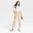 Фото #2 товара Women's High-Rise Barrel Leg Pants - Universal Thread Tan 16