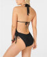 Bar Iii 259156 Women's Black Solid Cutout Black One Piece Swimsuit Size XL