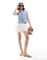 Фото #4 товара Mango lightweight co-ord denim waistcoat in light blue