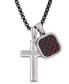 ფოტო #3 პროდუქტის Men's Silver-Tone Lords Prayer Cross & Square Pendant Necklace, 24"