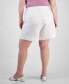 Фото #8 товара Trendy Plus Solid Linen-Blend Pleated Woven Shorts, Created for Macy's