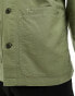 Фото #3 товара Polo Ralph Lauren icon logo patch pocket garment dyed oxford overshirt classic oversized fit in sage green