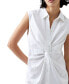 ფოტო #5 პროდუქტის Women's Linen-Blend Sleeveless Twist-Front Shirtdress