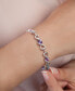 ფოტო #4 პროდუქტის Amethyst (3-1/2 ct. t.w) & White Topaz Heart Link Bracelet in Sterling Silver