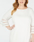 ფოტო #3 პროდუქტის Plus Size Sheer-Stripe Sheath Dress