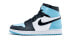 Кроссовки Nike Air Jordan 1 Retro High UNC Patent (W) (Белый, Голубой, Черный)