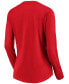 Фото #2 товара Women's Red Washington Nationals Core Team Long Sleeve V-Neck T-shirt
