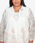 ფოტო #5 პროდუქტის Plus Size English Garden Floral Border Lace Two in One Top with Necklace