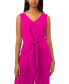 ფოტო #4 პროდუქტის Women's Sleeveless V-Neck Tie-Waist Jumpsuit