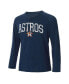 Фото #1 товара Men's Navy Houston Astros Inertia Raglan Long Sleeve Henley T-shirt