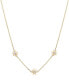 Diamond Flower Station 18" Collar Necklace (1/6 ct. t.w.) in Gold Vermeil, Created for Macy's