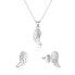 Silver jewelry set angel wings AGSET64RL (necklace, earrings)