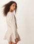 Vila structured knit wrap cardigan co-ord in natural melange