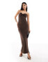 Фото #1 товара ASOS DEISGN low back bandeau maxi dress in chocolate