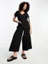 ASOS DESIGN soft denim jumpsuit in black