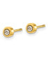 Stainless Steel Polished Yellow IP-plated Crystal Earrings