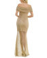 Фото #2 товара Women's Mesh Off-The-Shoulder Gown