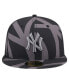 Men's Black New York Yankees Logo Fracture 59FIFTY Fitted Hat