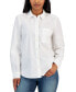 ფოტო #1 პროდუქტის Women's Cotton Button Up Shirt, Created for Macy's